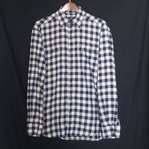 Fish Hippie LS BF Men's Flannel Shirt - Blue White Plaid - Sz M*